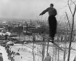 Skieur au Mont-Royal